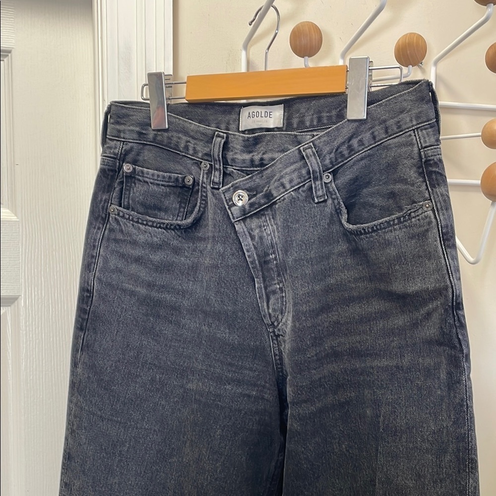 Aritzia - Agolde Criss Cross High Rise Wide Legged Organic Cotton Jeans - 27
